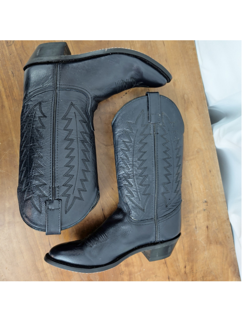 Ladies' Navy Blue Leather Western Boots Size 8 - Picture 5 of 7